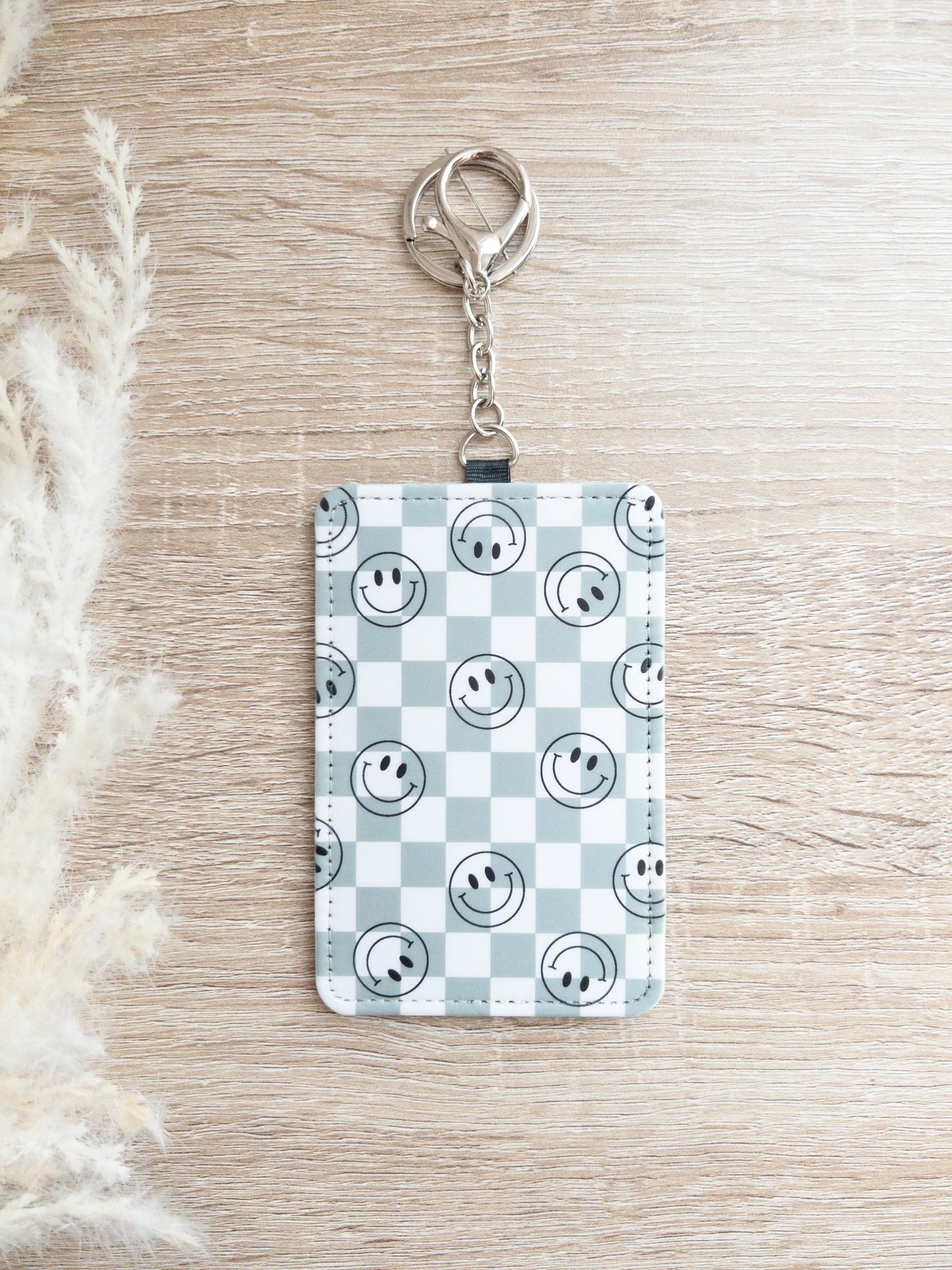 Checkered & Smiley Face ID Badge Holders