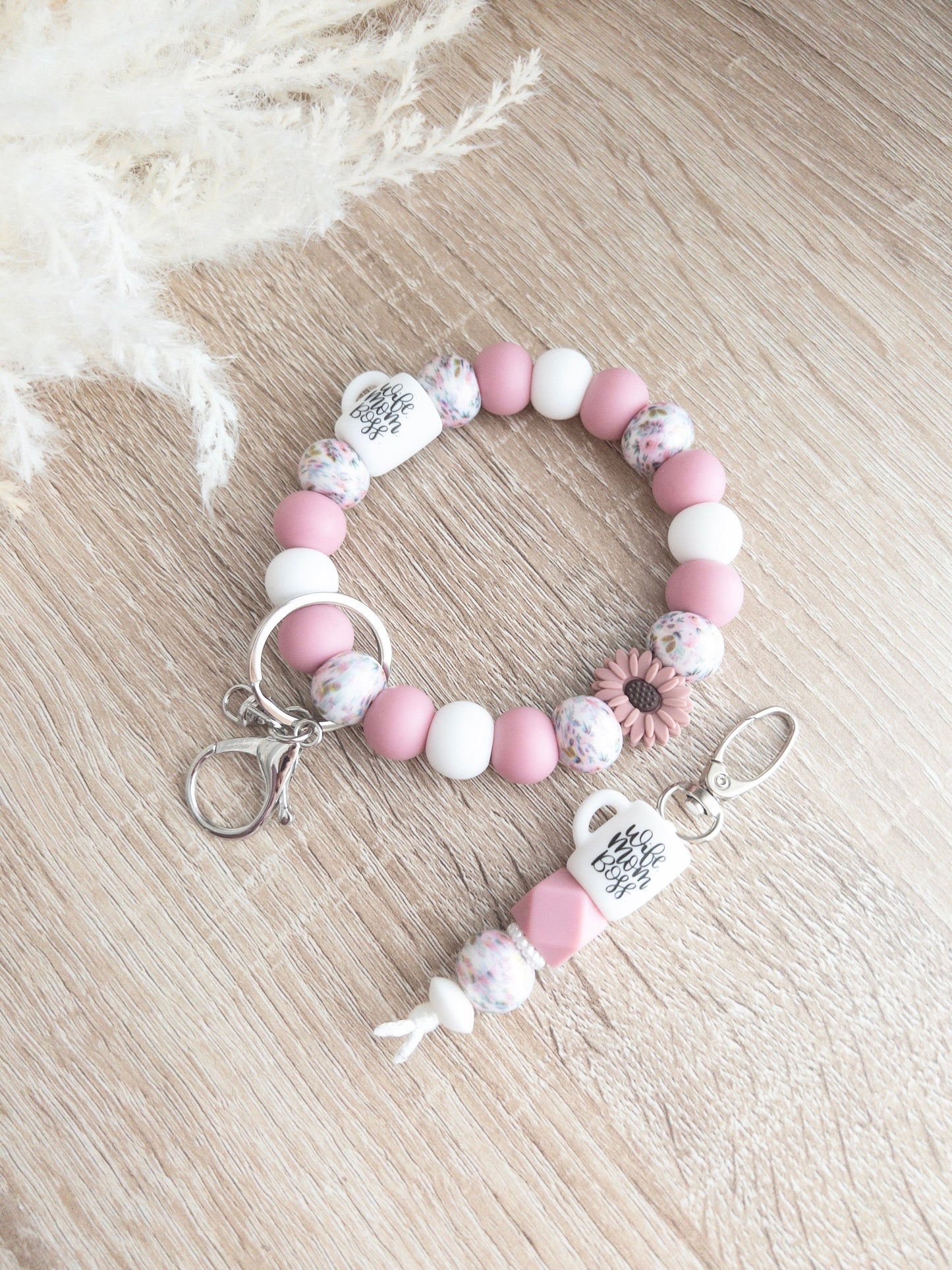 Wife Mom Boss Wristlet & Keychain