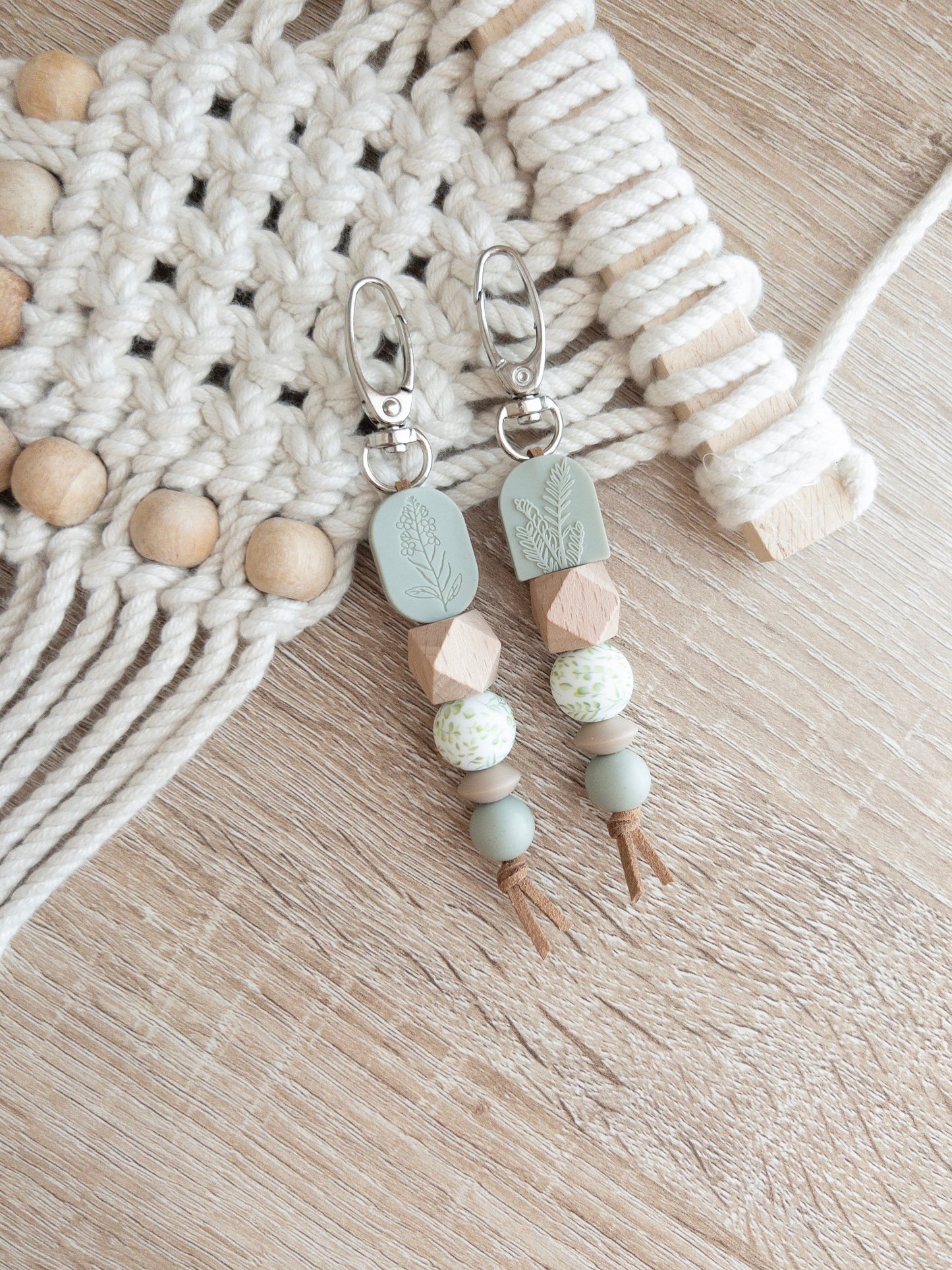 Boho Keychains | Sage Green