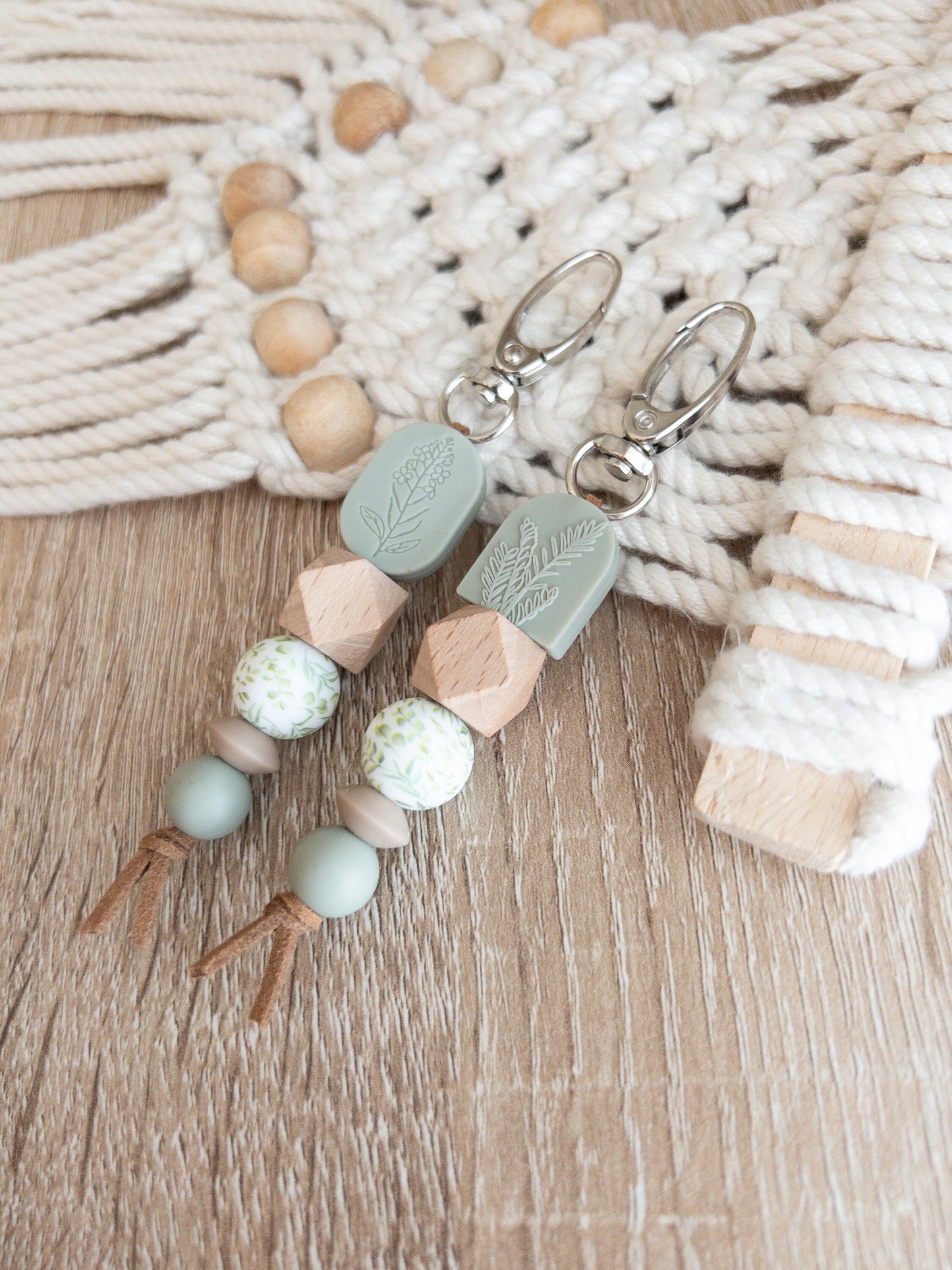 Boho Keychains | Sage Green