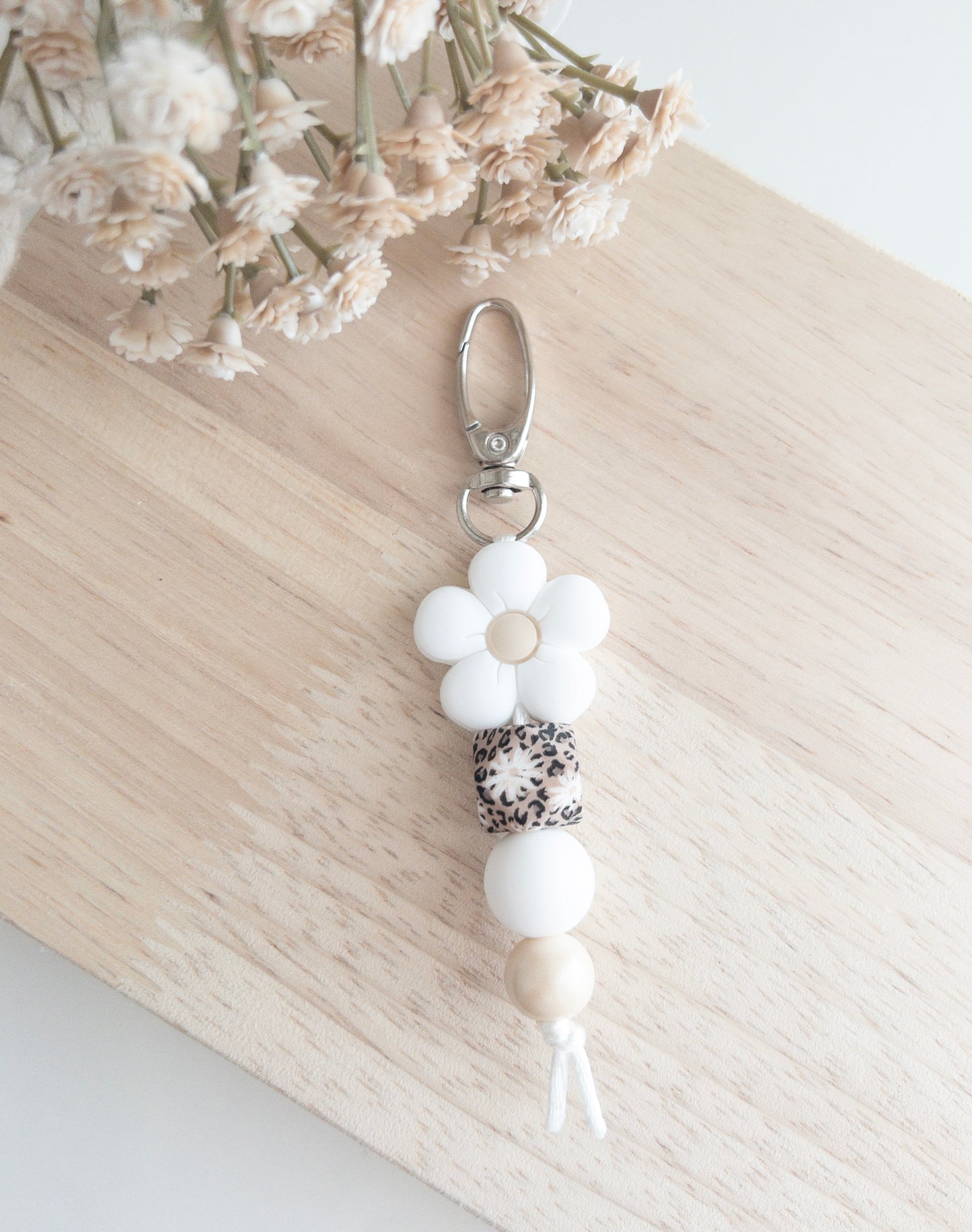 Boho Puffy Flower Keychains