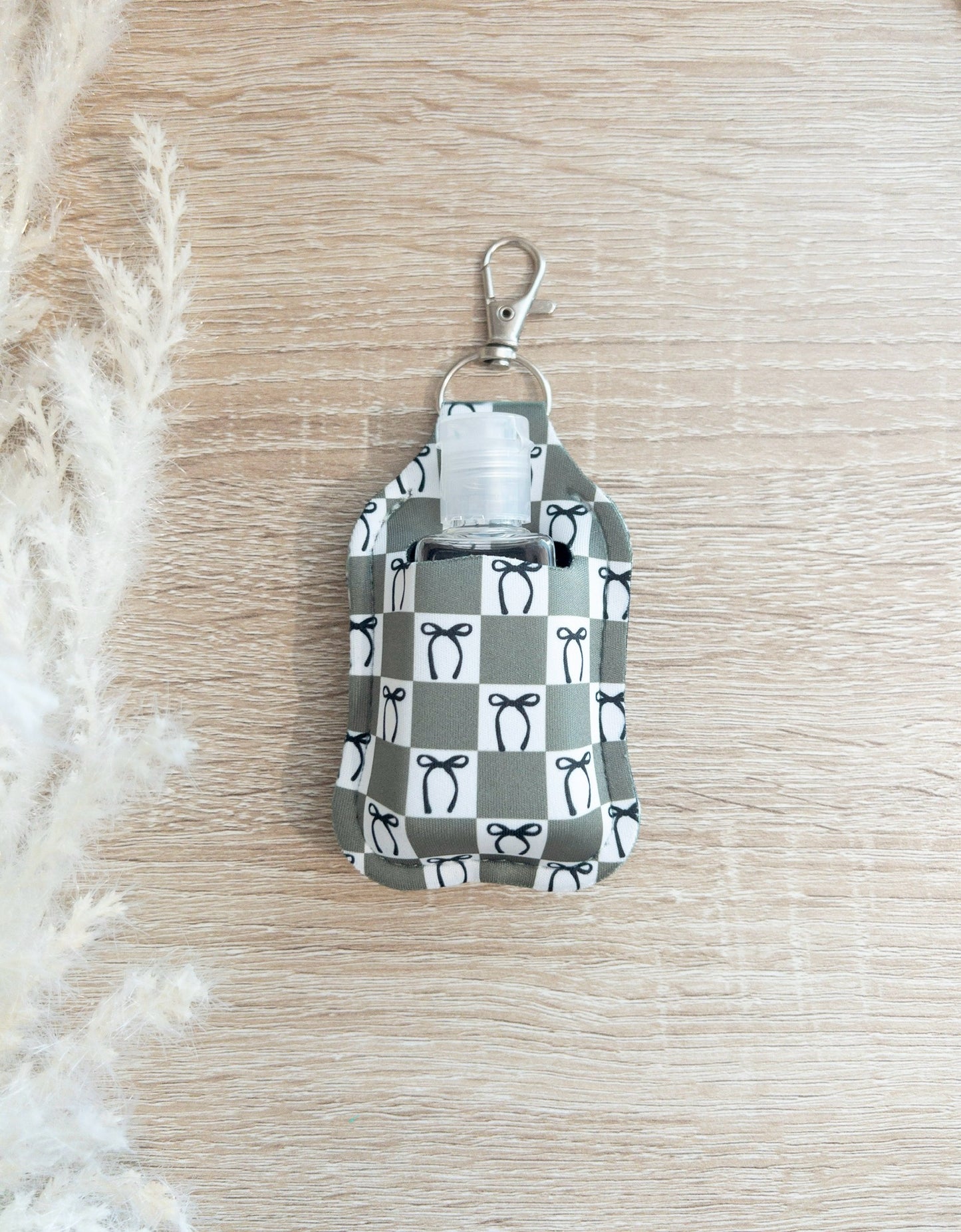 Checkered Hand Sanitizer Keychain