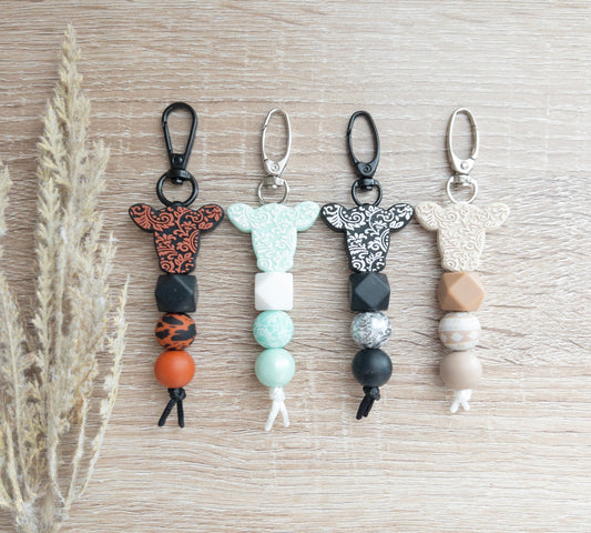 Embossed Cow Keychains