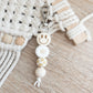 Boho Checkered Smiley Face Wristlet & Keychain