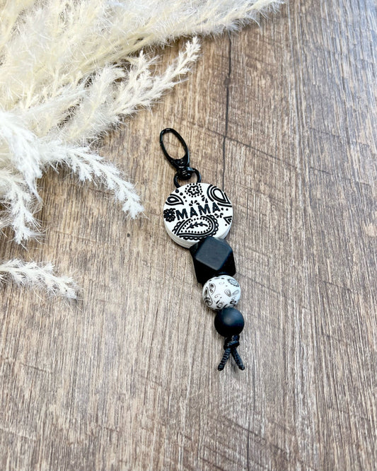 Mama Keychain With Paisley Print