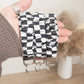 Black & White Checkered Scrunchy Wristlet