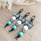 Checkered Teal Mama Keychain