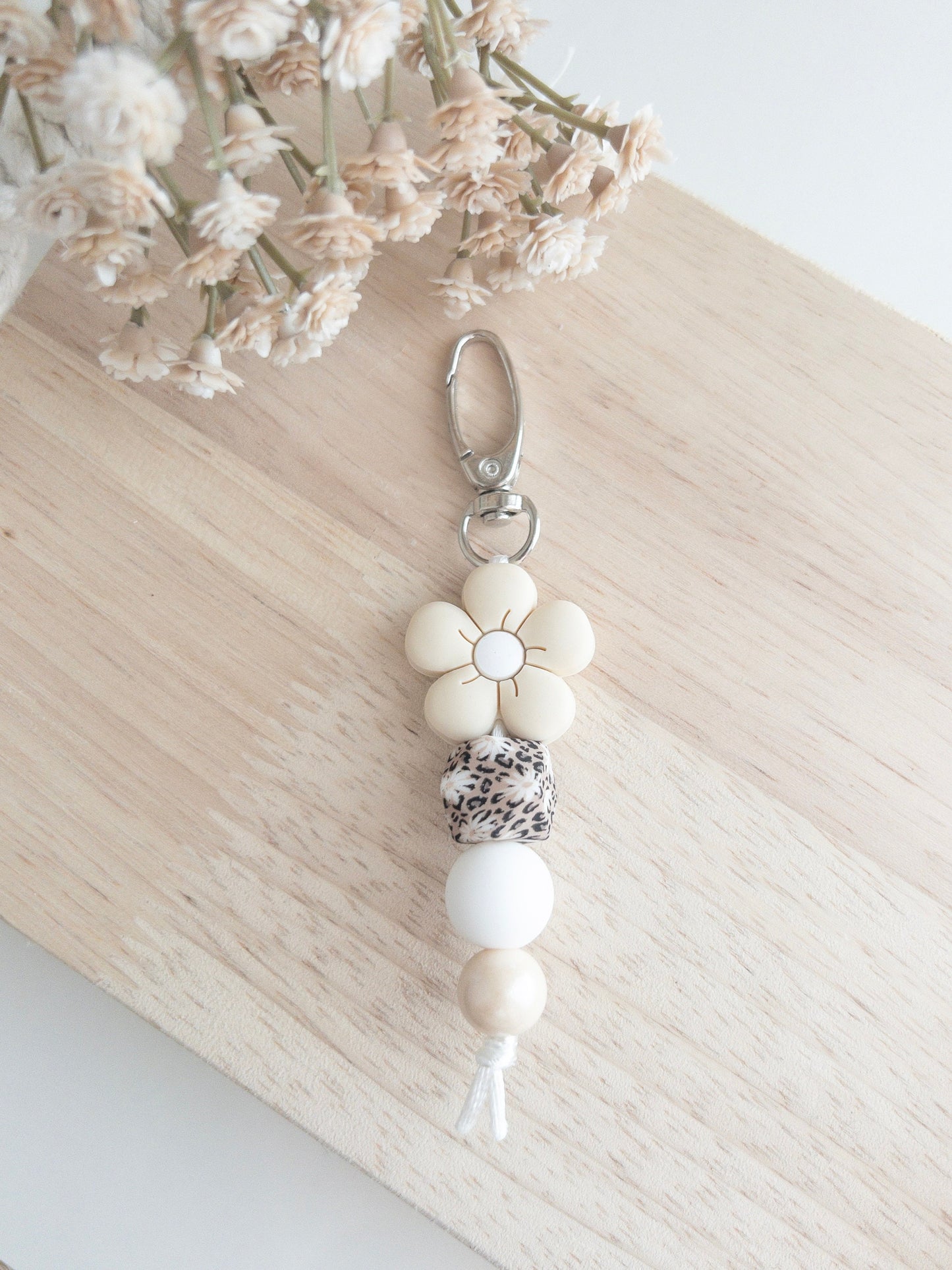 Boho Puffy Flower Keychains