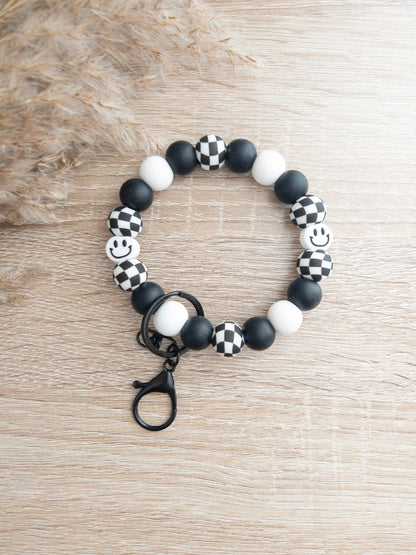 Checkered Smiley Face Wristlets