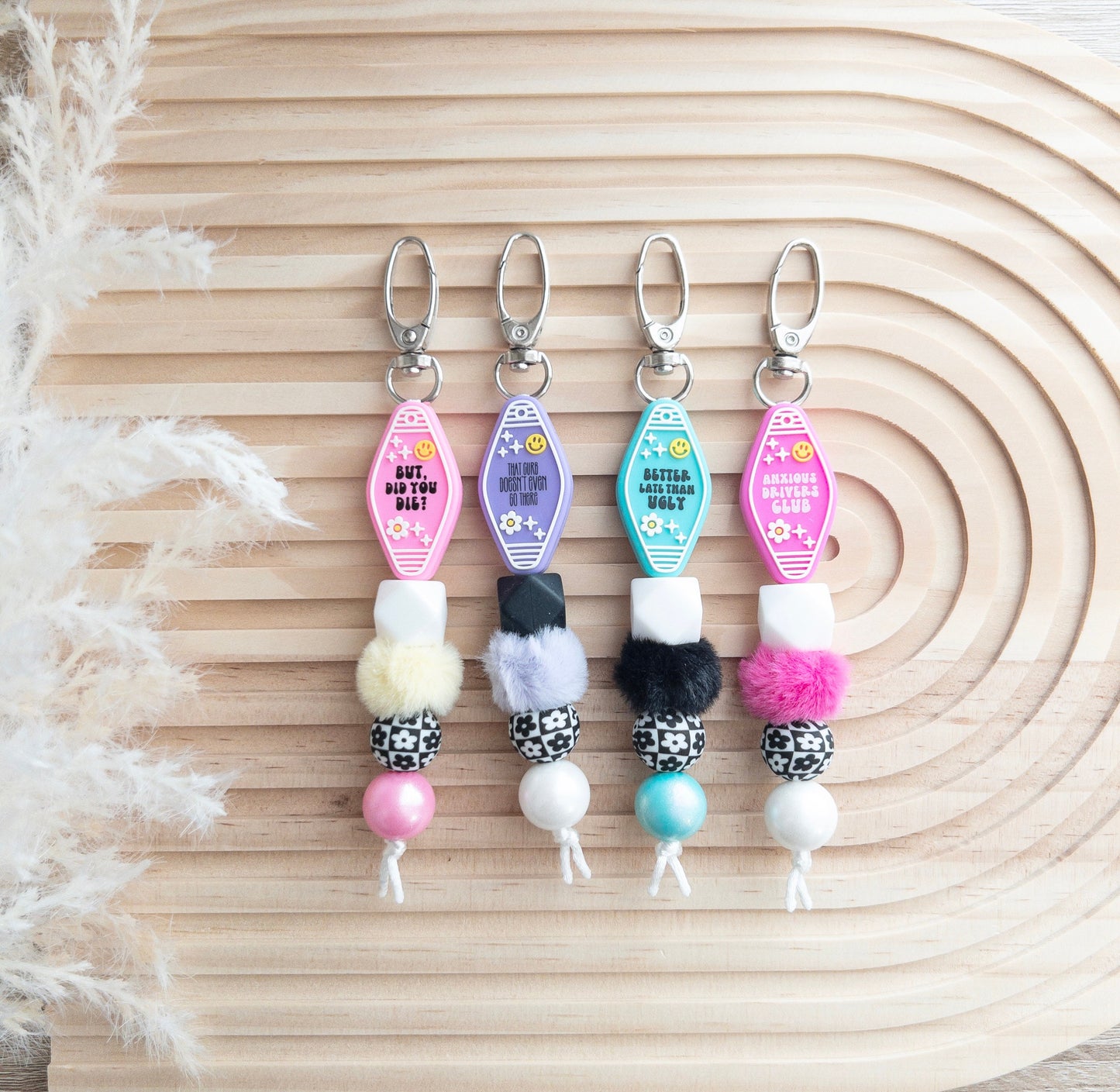 Keychains | Motel Style Keychains | Sweet 16 Gifts | Silicone Keychains | Cute Keychains | Gifts For Her | Fuzzy Keychains | Silicone Beads