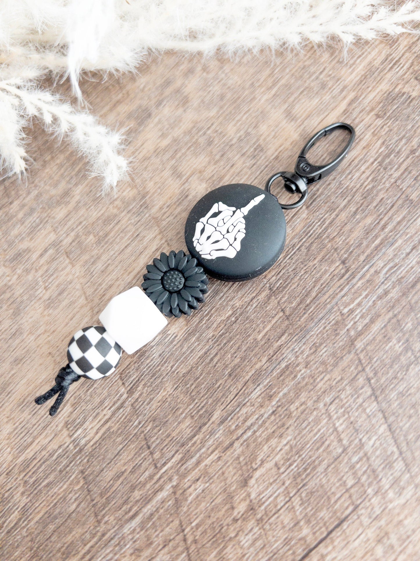 Checkered Middle Finger Keychain