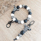 Checkered Cow Wristlet & Keychain