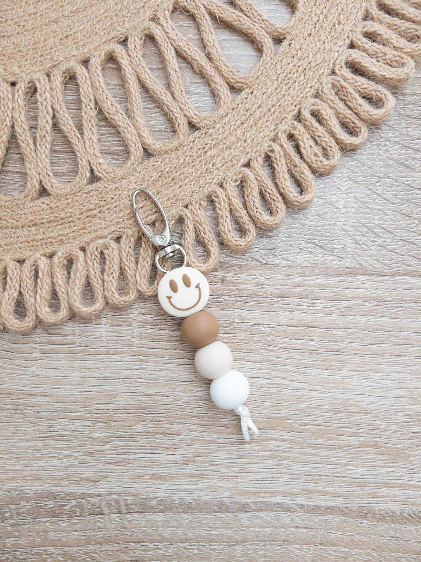 Boho Smiley Face Keychain