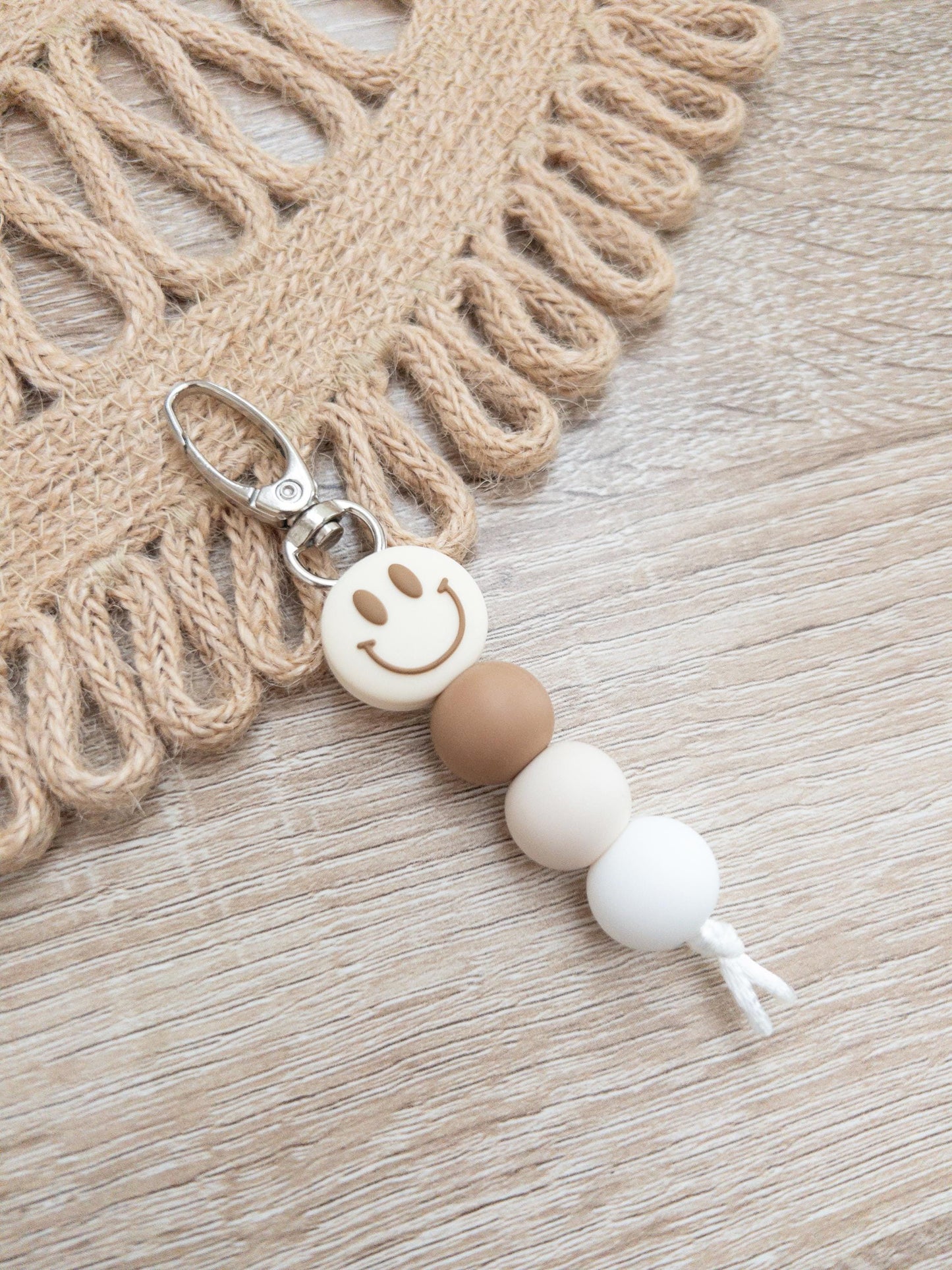 Boho Smiley Face Keychain