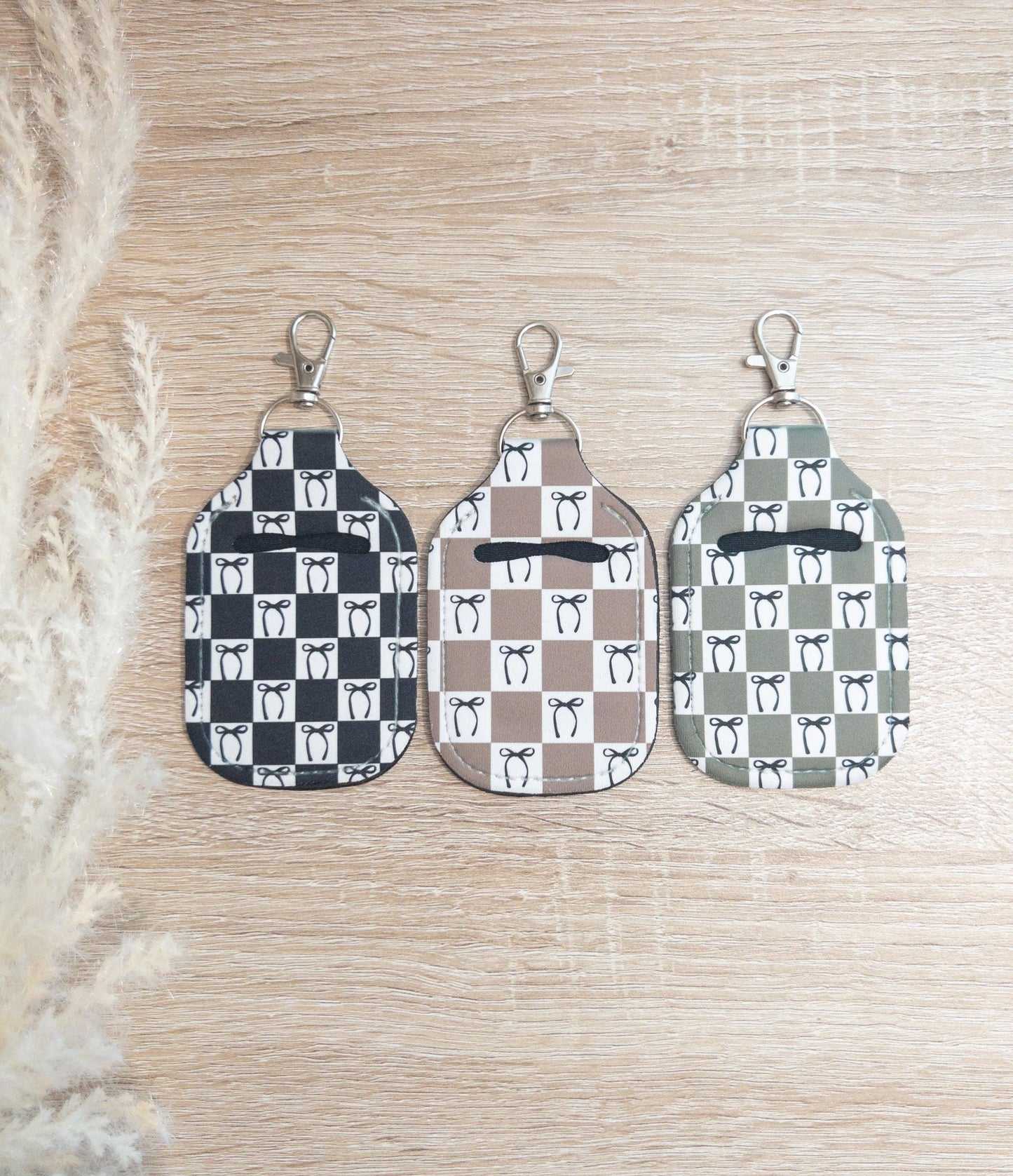 Checkered Hand Sanitizer Keychain