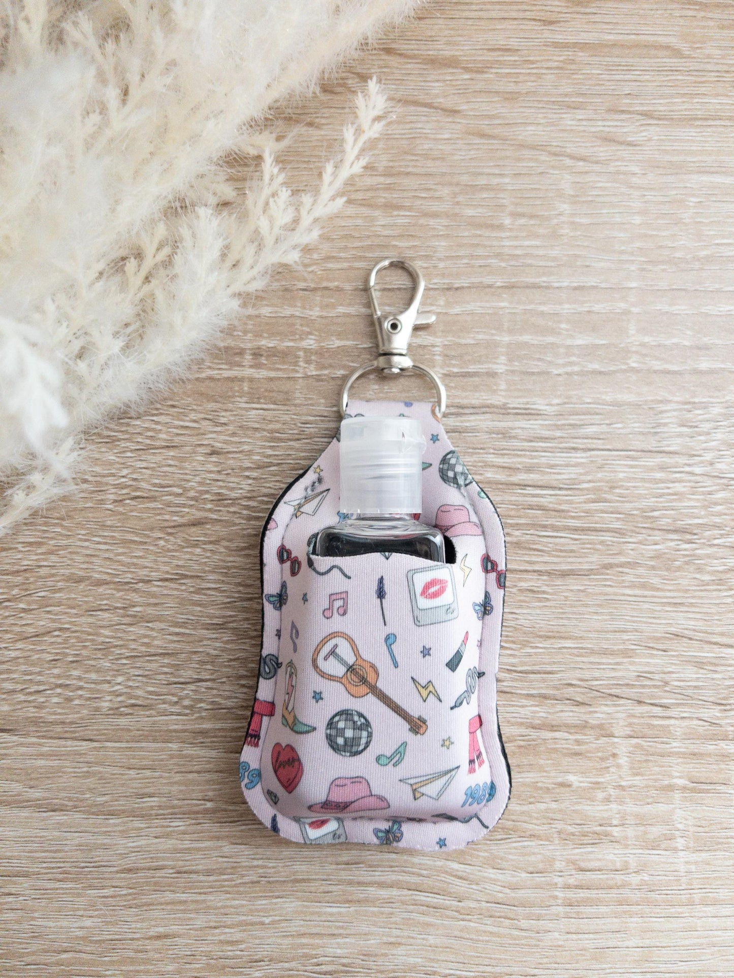 Girly Themed Hand Sanitizer Keychain