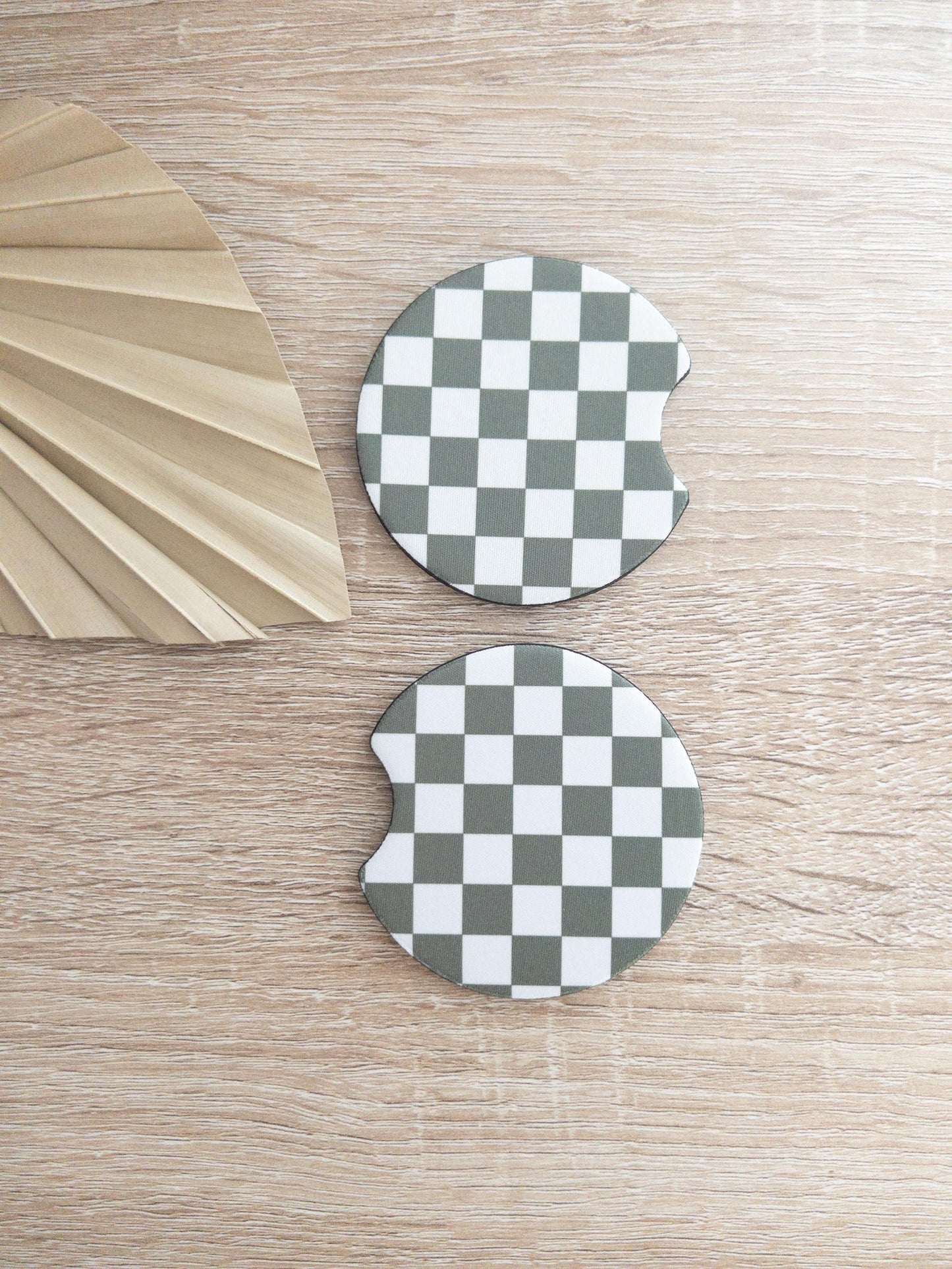 Car Coasters | Checkered Print