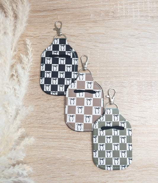 Checkered Hand Sanitizer Keychain