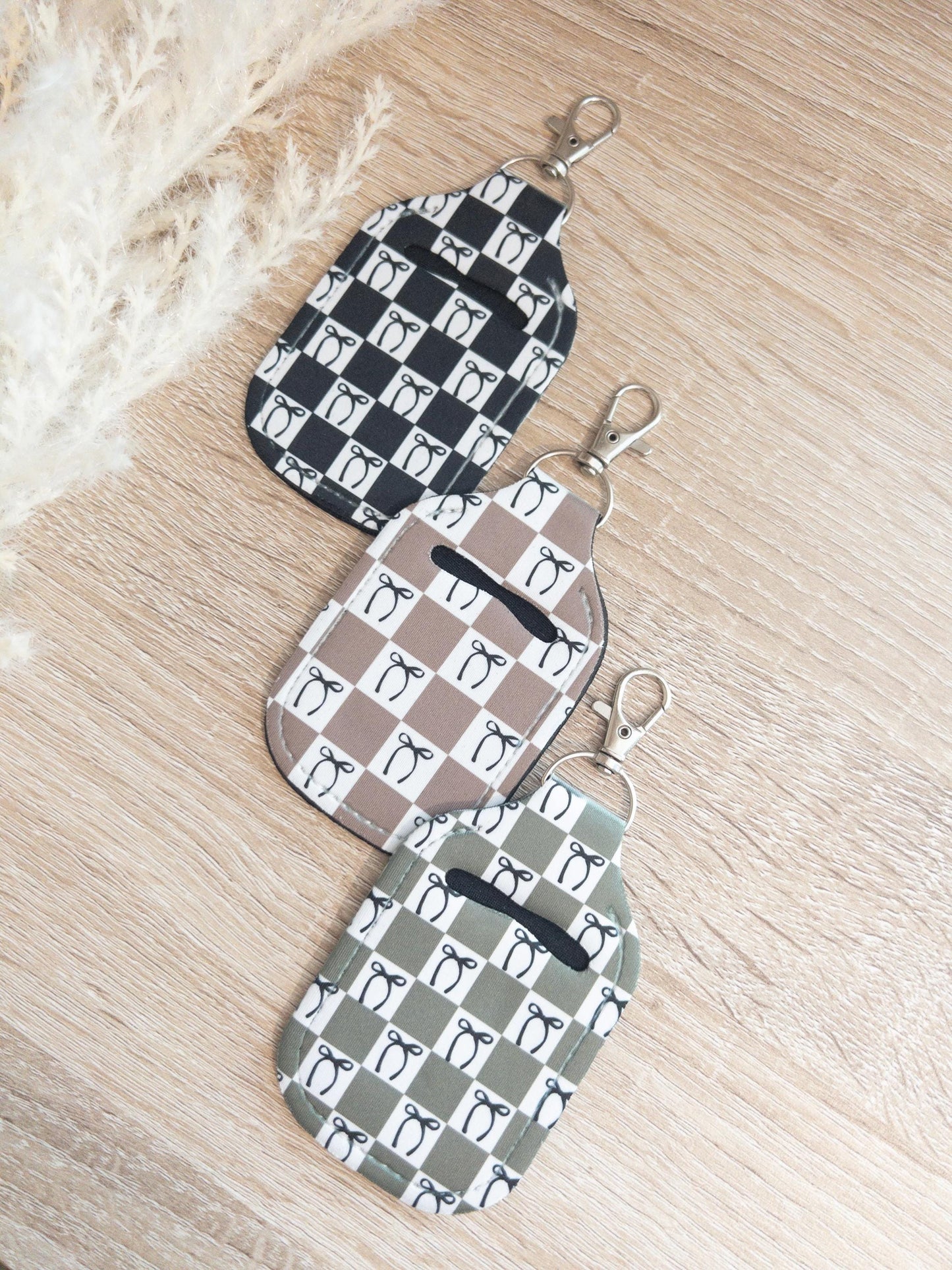 Checkered Hand Sanitizer Keychain