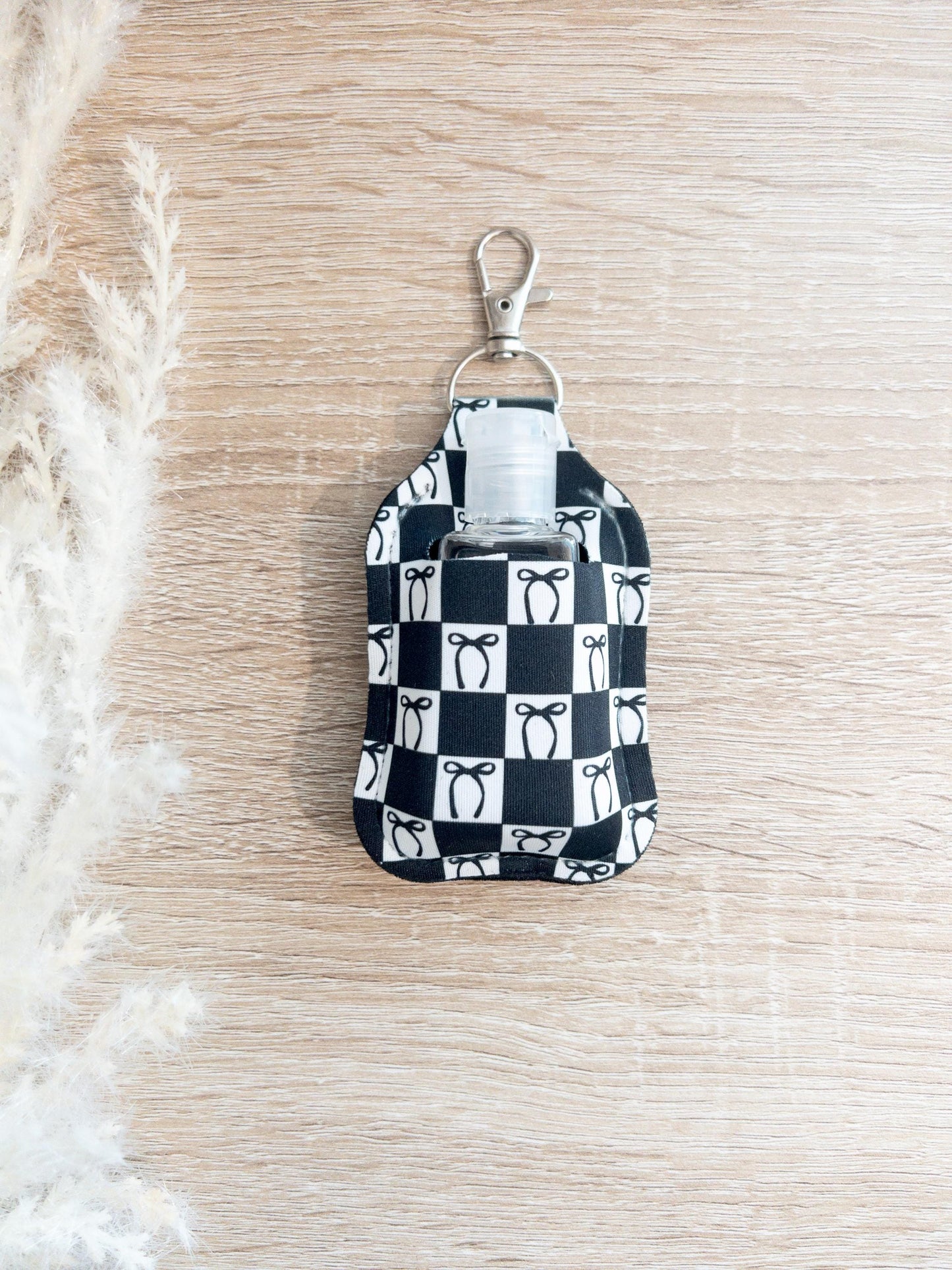 Checkered Hand Sanitizer Keychain