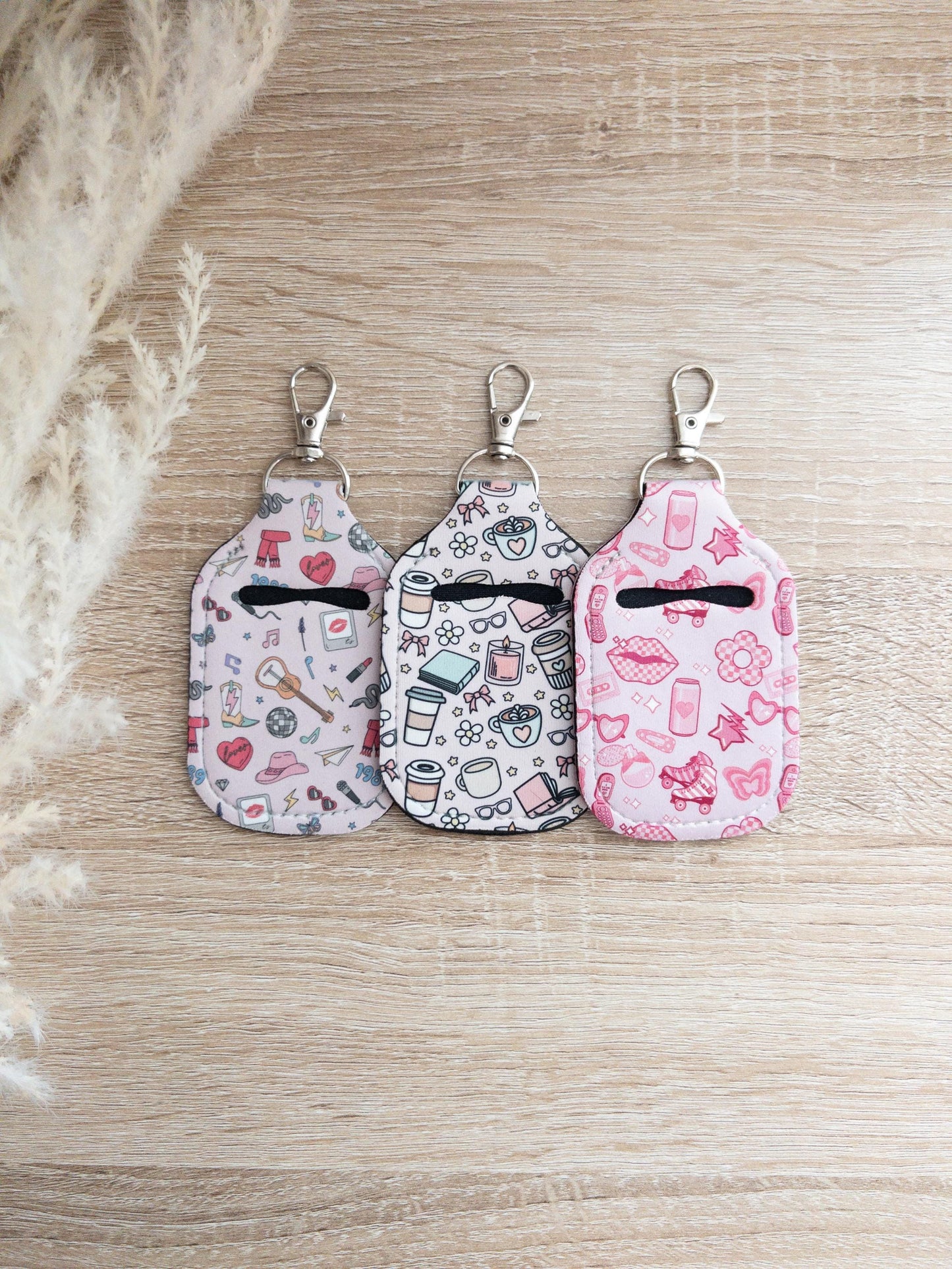 Girly Themed Hand Sanitizer Keychain