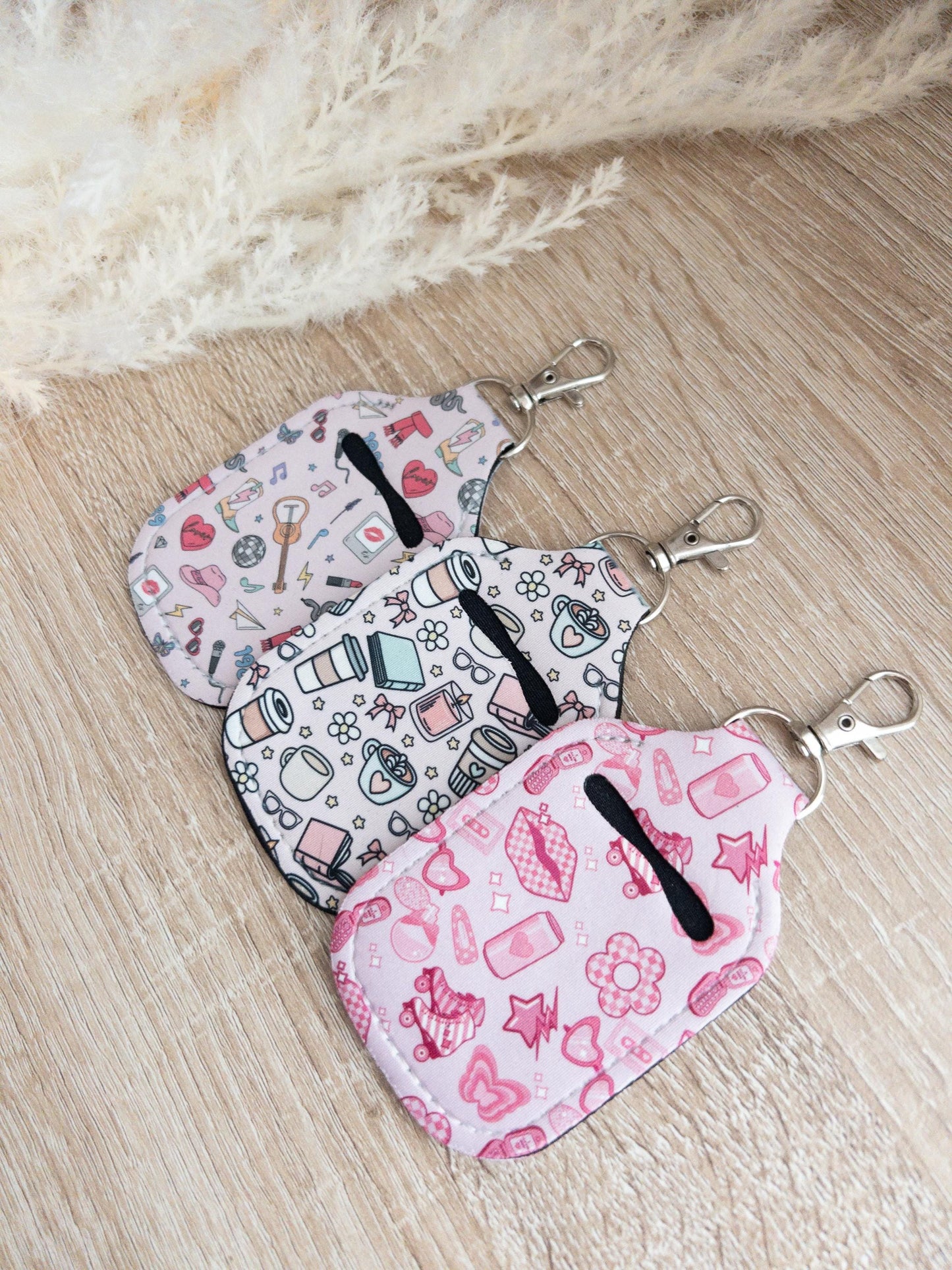 Girly Themed Hand Sanitizer Keychain