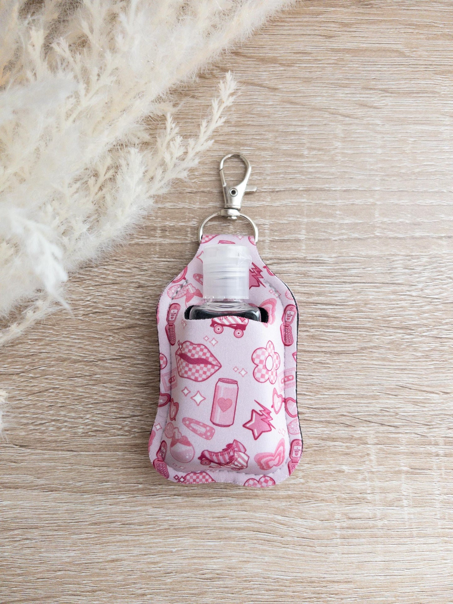 Girly Themed Hand Sanitizer Keychain