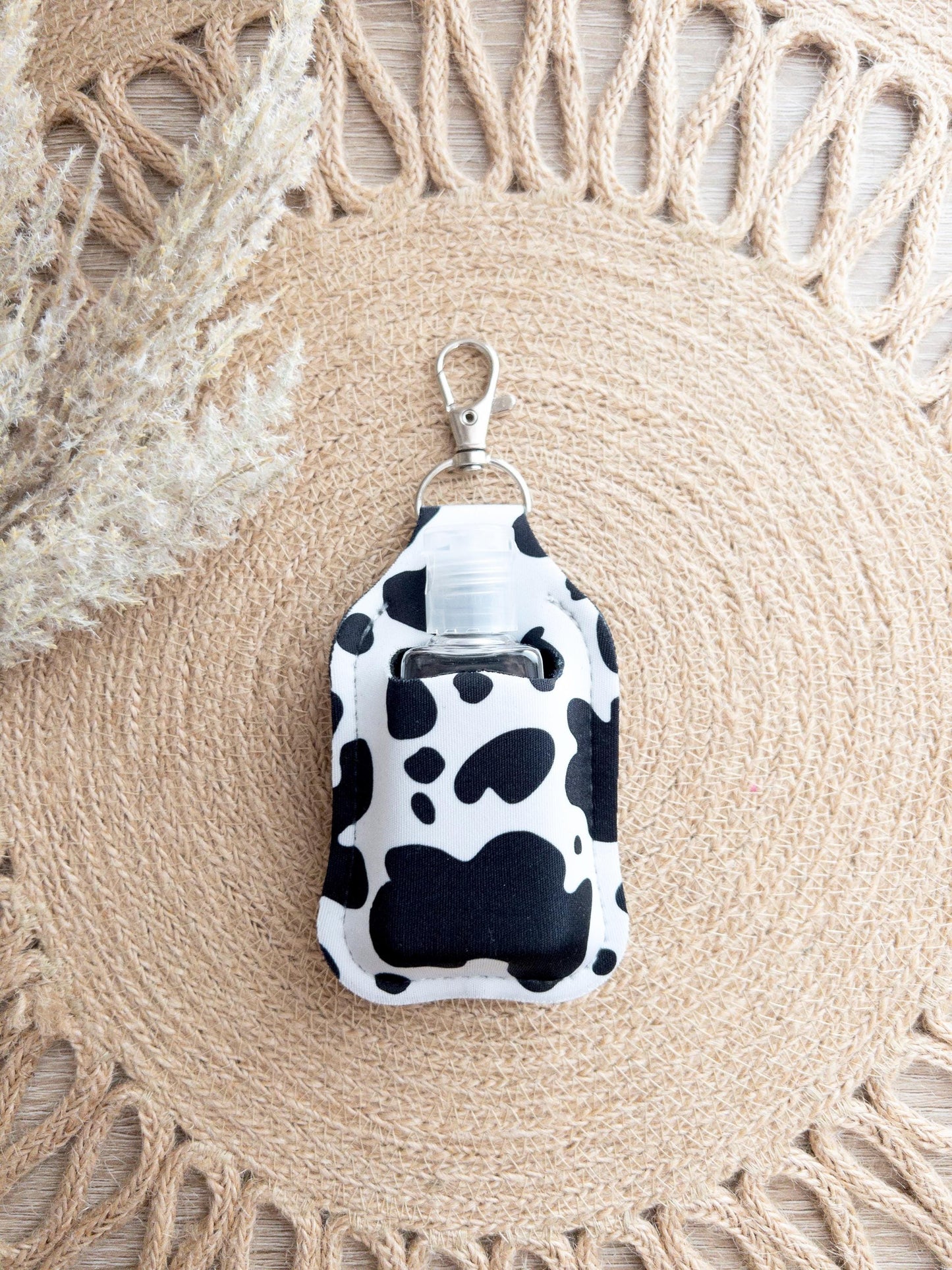 Cow Print Hand Sanitizer Keychain Holders