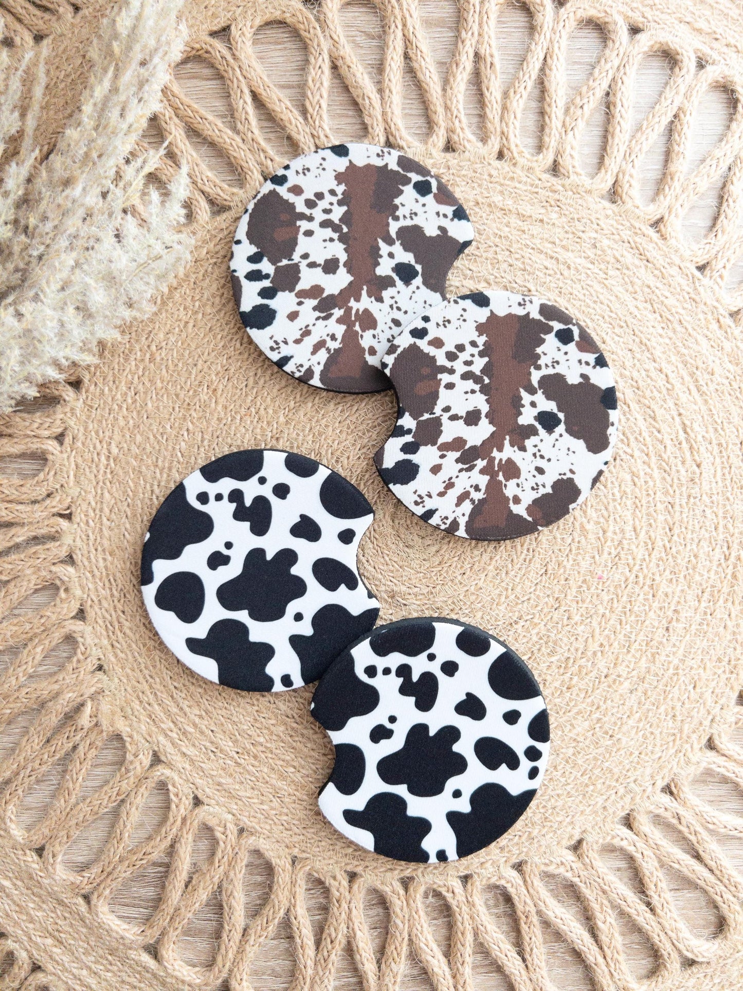 Car Coasters | Cow Print