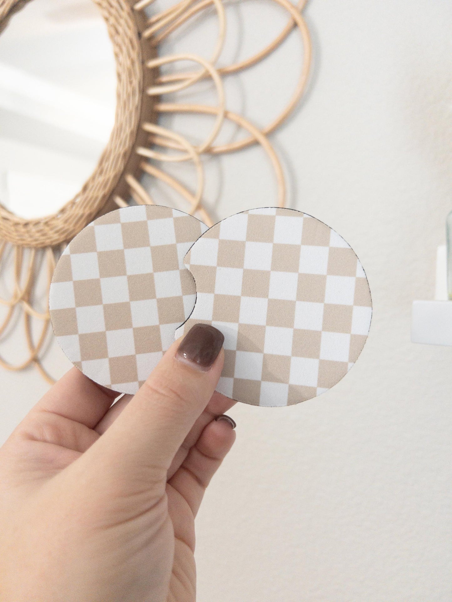 Car Coasters | Checkered Print