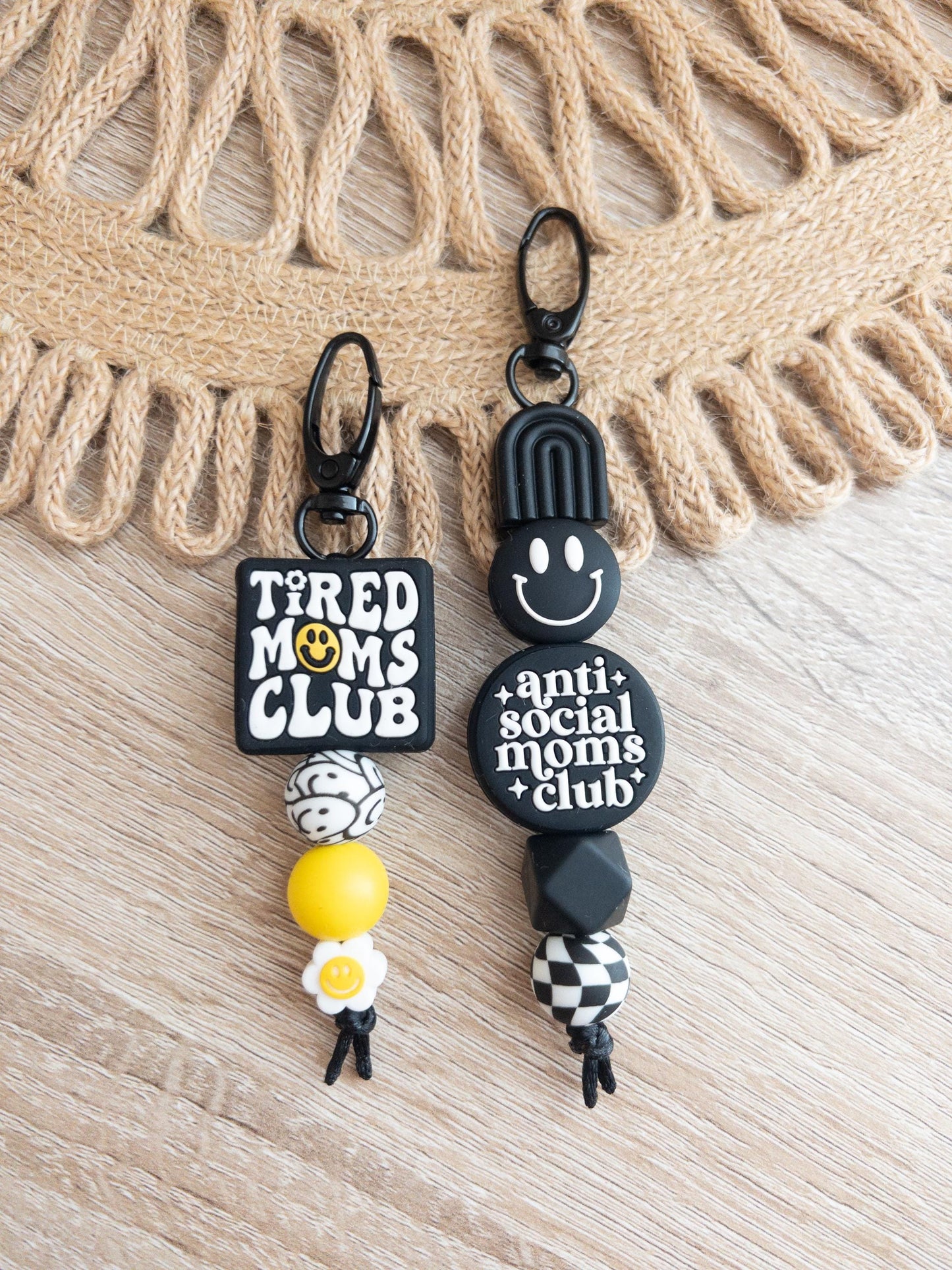 Anti Social Moms Club & Tired Moms Club Keychains