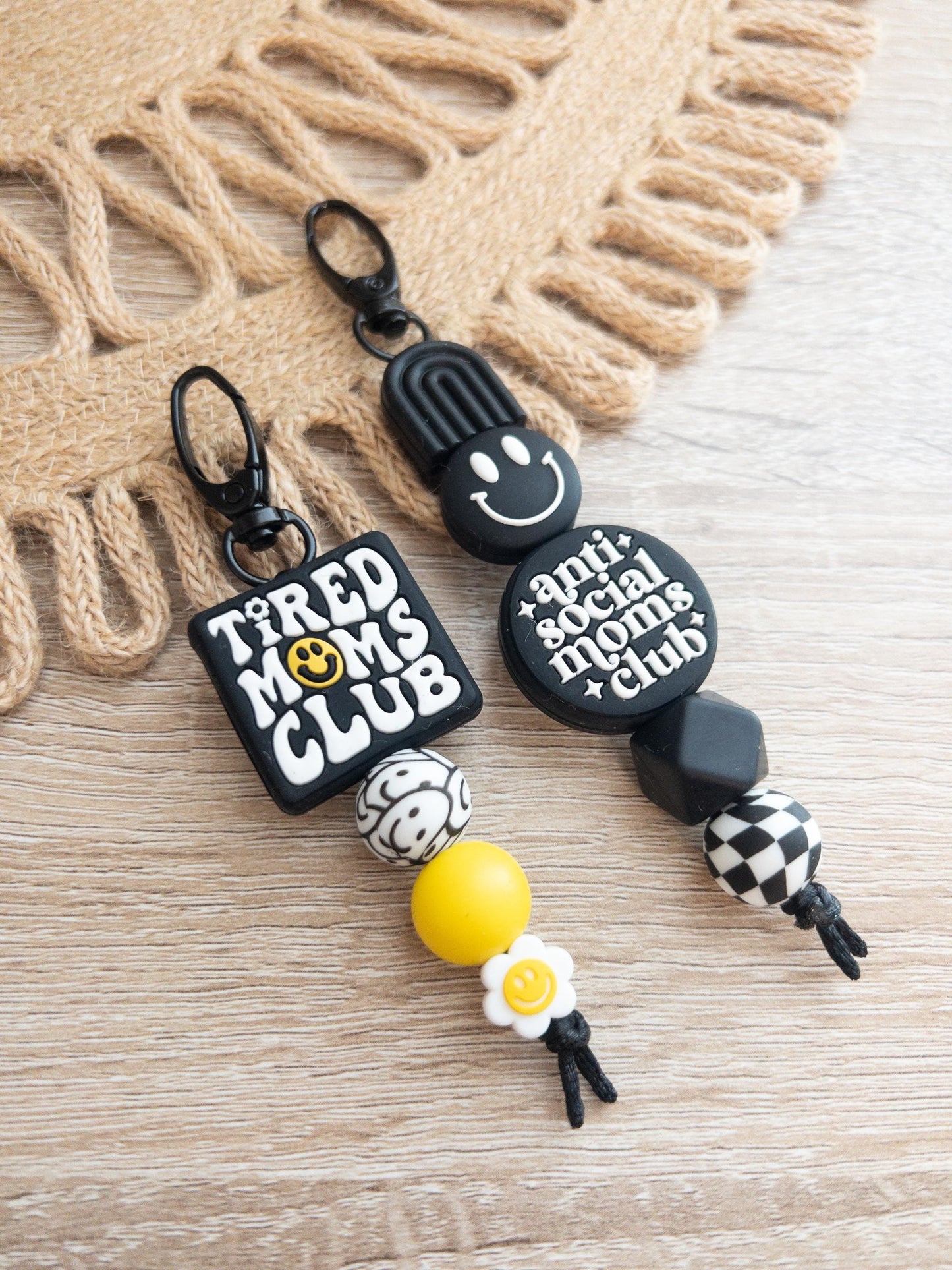 Anti Social Moms Club & Tired Moms Club Keychains