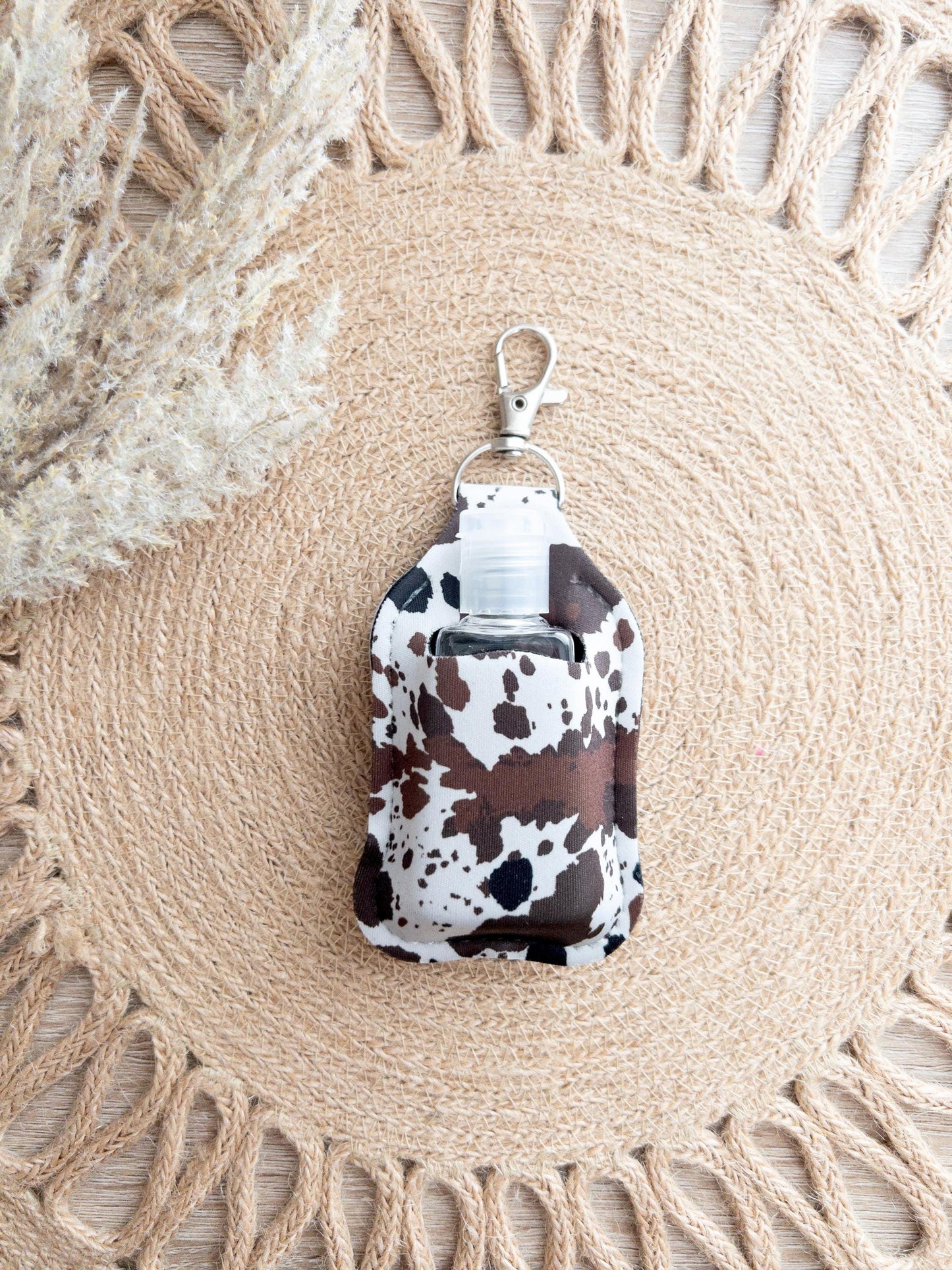 Cow Print Hand Sanitizer Keychain Holders