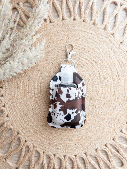 Cow Print Hand Sanitizer Keychain Holders