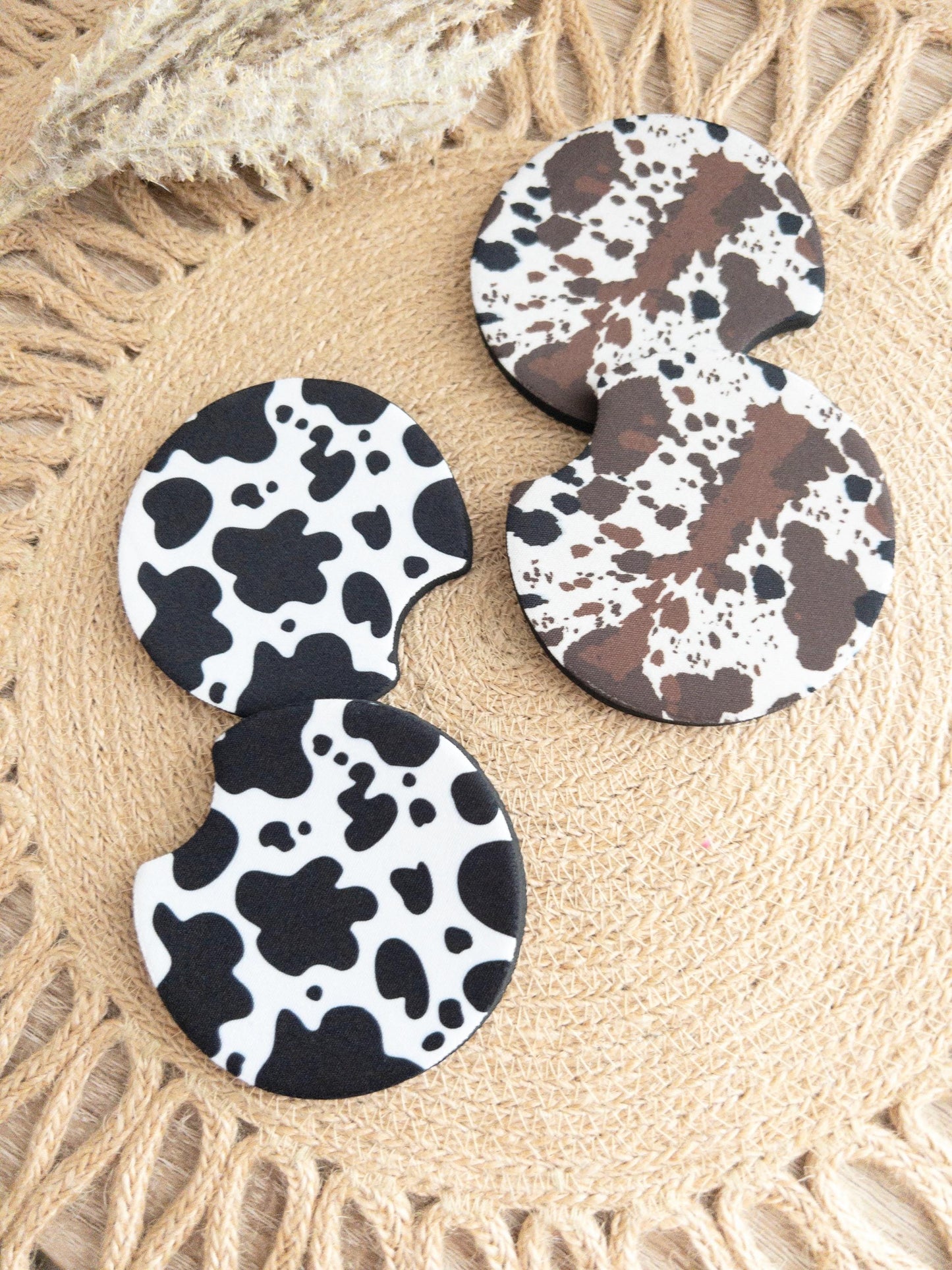 Car Coasters | Cow Print