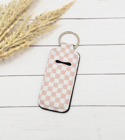 Checkered Lip Balm Keychain Holders | Checkered & Smiley Faces