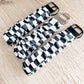 Black & White Checkered Scrunchy Wristlet