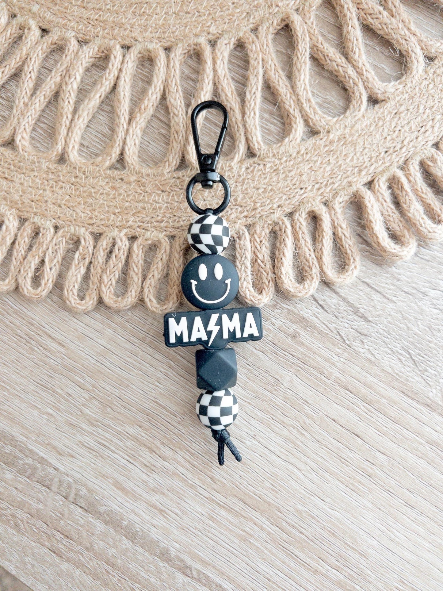 Checkered Mama Keychain