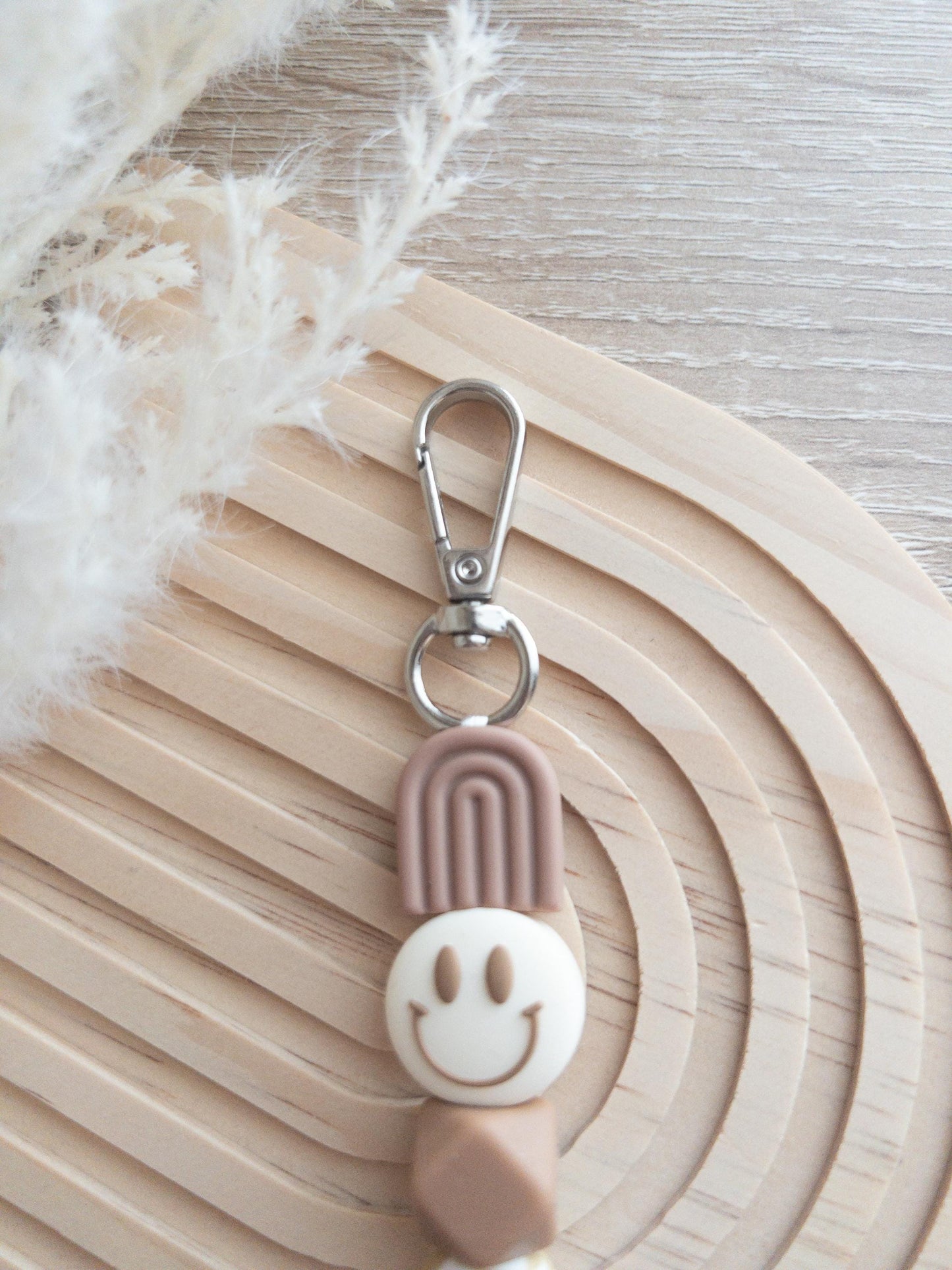 Smiley Face Checkered Keychain