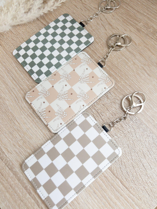 Checkered ID Badge Holders