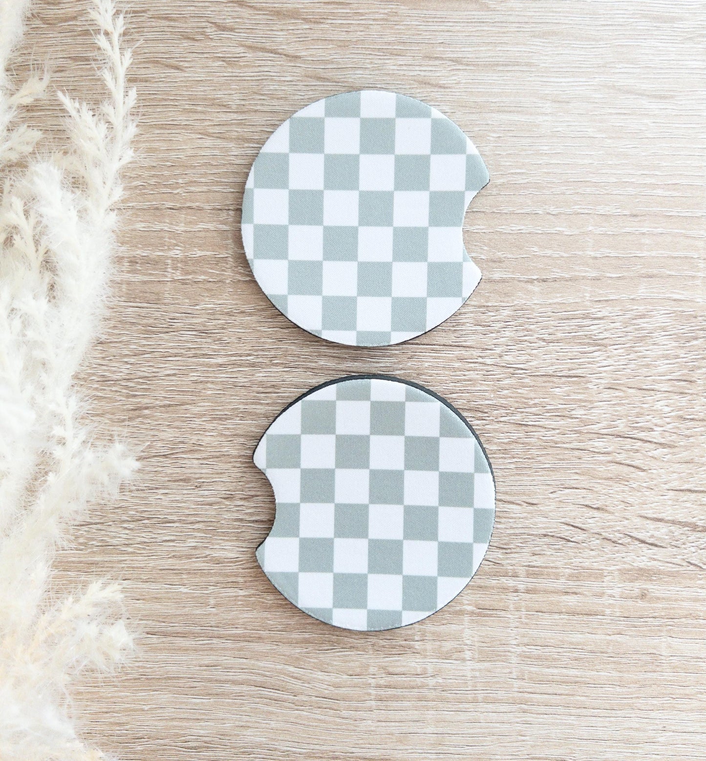 Car Coasters | Checkered & Smiley Face Prints