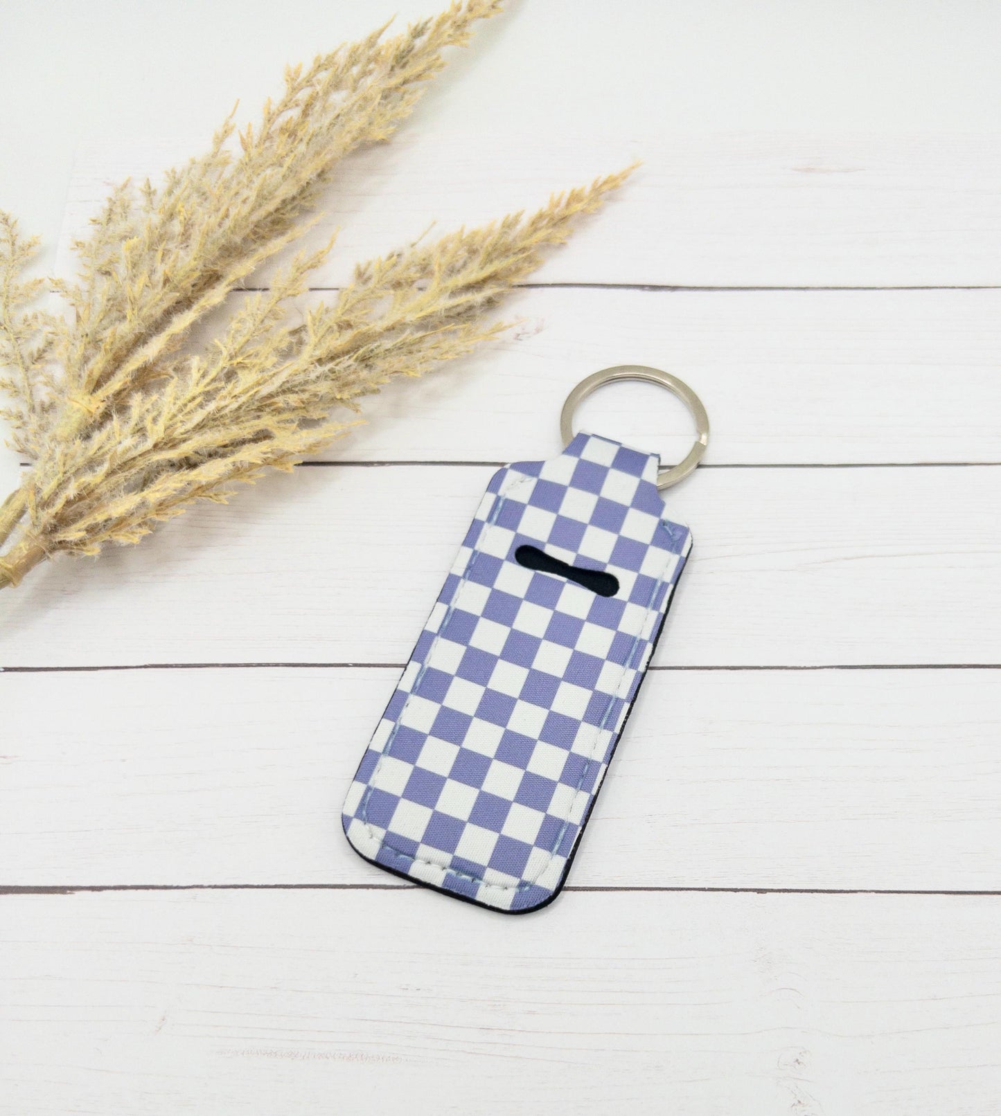 Checkered Lip Balm Keychain Holders | Checkered & Smiley Faces