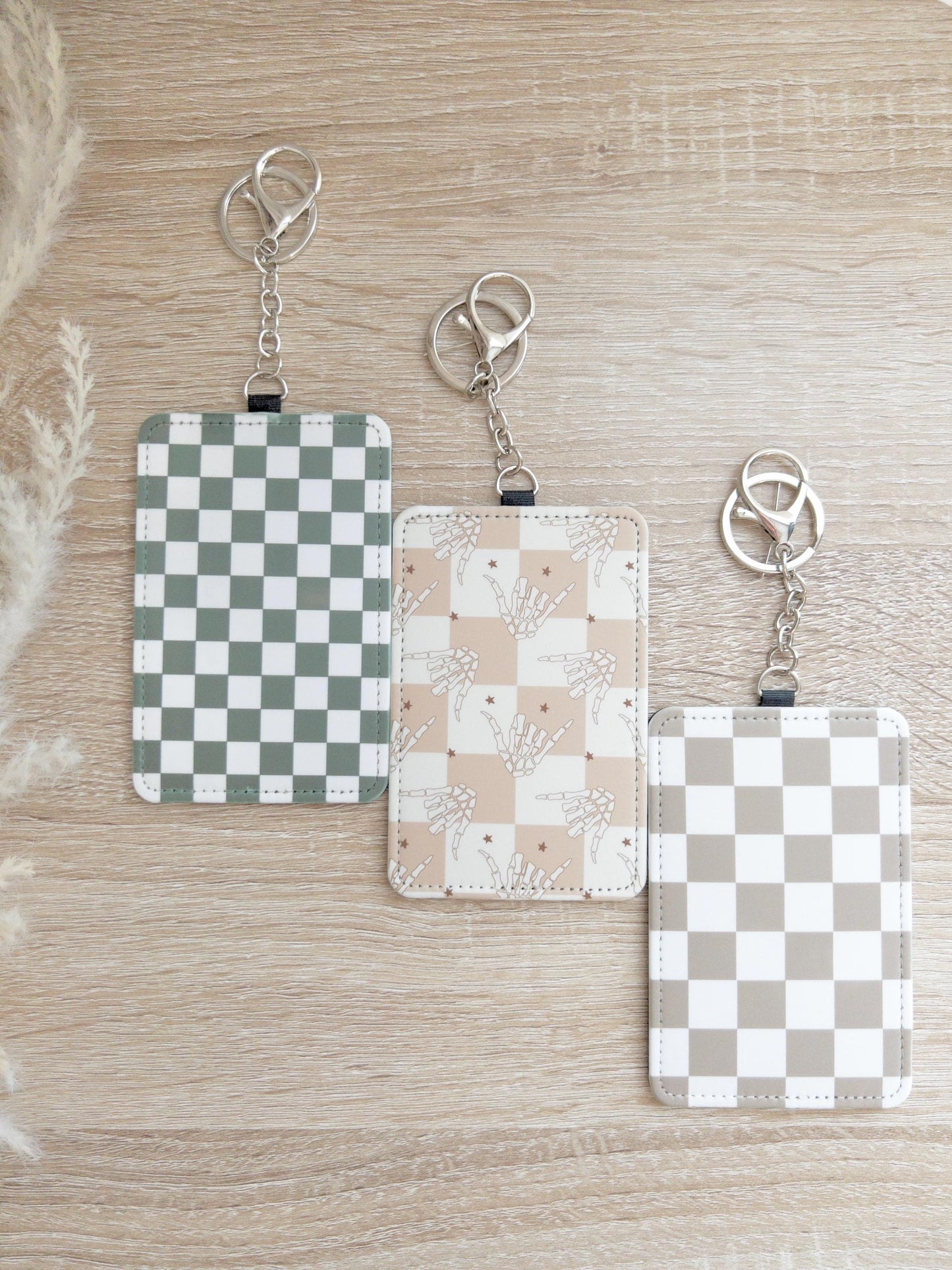 Checkered ID Badge Holders