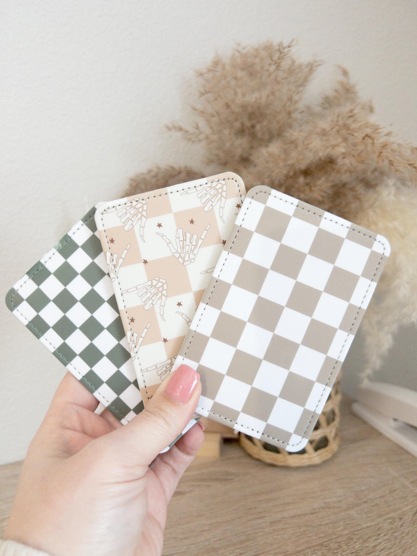 Checkered ID Badge Holders